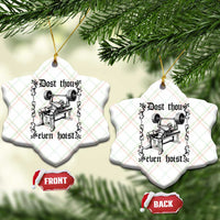 Funny Gym Meme Dost Thou Even Hoist Ceramic Ornament Medieval Knight Weight Lifting Workout - Wonder Print Shop