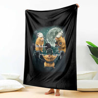 Funny Three Hamster Deadlift Gym Rat Moon Training Weightlifting Meme Throw Blanket - Wonder Print Shop