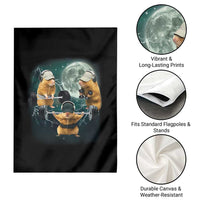 Funny Three Hamster Deadlift Gym Rat Moon Training Weightlifting Meme Garden Flag - Wonder Print Shop