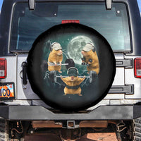 Funny Three Hamster Deadlift Gym Rat Moon Training Weightlifting Meme Spare Tire Cover - Wonder Print Shop