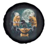 Funny Three Hamster Deadlift Gym Rat Moon Training Weightlifting Meme Spare Tire Cover - Wonder Print Shop