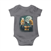Funny Three Hamster Deadlift Gym Rat Moon Training Weightlifting Meme Baby Onesie - Wonder Print Shop