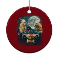 Funny Three Hamster Deadlift Gym Rat Moon Training Weightlifting Meme Ceramic Ornament - Wonder Print Shop