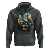 Funny Three Hamster Deadlift Gym Rat Moon Training Weightlifting Meme Hoodie - Wonder Print Shop