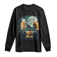 Funny Three Hamster Deadlift Gym Rat Moon Training Weightlifting Meme Long Sleeve Shirt - Wonder Print Shop