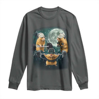 Funny Three Hamster Deadlift Gym Rat Moon Training Weightlifting Meme Long Sleeve Shirt - Wonder Print Shop