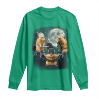 Funny Three Hamster Deadlift Gym Rat Moon Training Weightlifting Meme Long Sleeve Shirt - Wonder Print Shop