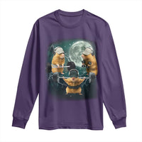 Funny Three Hamster Deadlift Gym Rat Moon Training Weightlifting Meme Long Sleeve Shirt - Wonder Print Shop