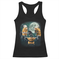 Funny Three Hamster Deadlift Gym Rat Moon Training Weightlifting Meme Racerback Tank Top - Wonder Print Shop