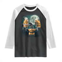 Funny Three Hamster Deadlift Gym Rat Moon Training Weightlifting Meme Raglan Shirt - Wonder Print Shop