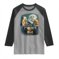 Funny Three Hamster Deadlift Gym Rat Moon Training Weightlifting Meme Raglan Shirt - Wonder Print Shop