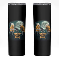 Funny Three Hamster Deadlift Gym Rat Moon Training Weightlifting Meme Skinny Tumbler - Wonder Print Shop