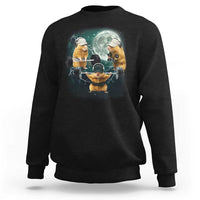 Funny Three Hamster Deadlift Gym Rat Moon Training Weightlifting Meme Sweatshirt - Wonder Print Shop