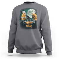 Funny Three Hamster Deadlift Gym Rat Moon Training Weightlifting Meme Sweatshirt - Wonder Print Shop