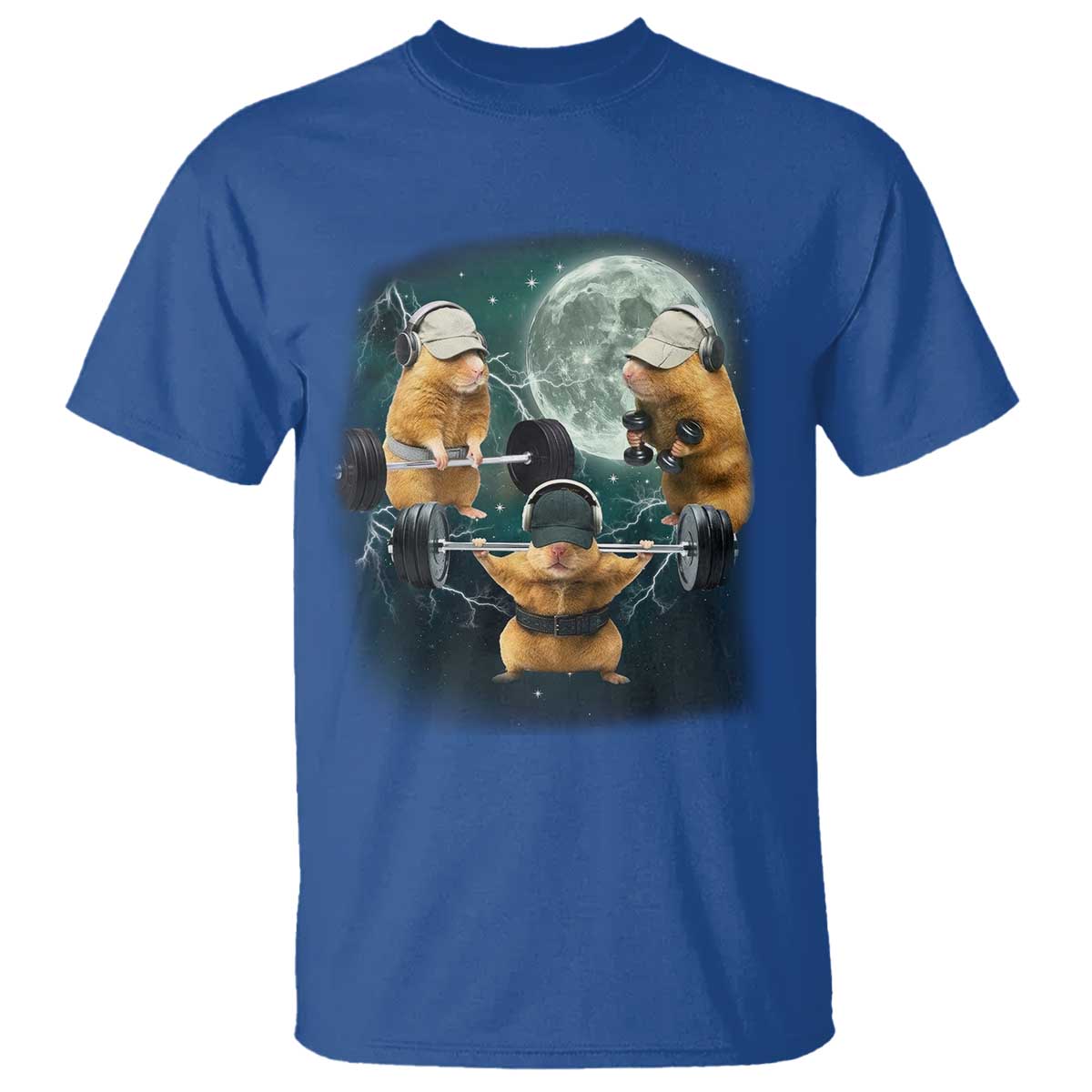 Funny Three Hamster Deadlift Gym Rat Moon Training Weightlifting Meme T Shirt - Wonder Print Shop