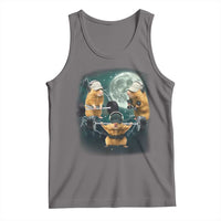 Funny Three Hamster Deadlift Gym Rat Moon Training Weightlifting Meme Tank Top - Wonder Print Shop