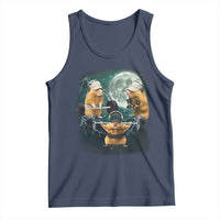 Funny Three Hamster Deadlift Gym Rat Moon Training Weightlifting Meme Tank Top - Wonder Print Shop