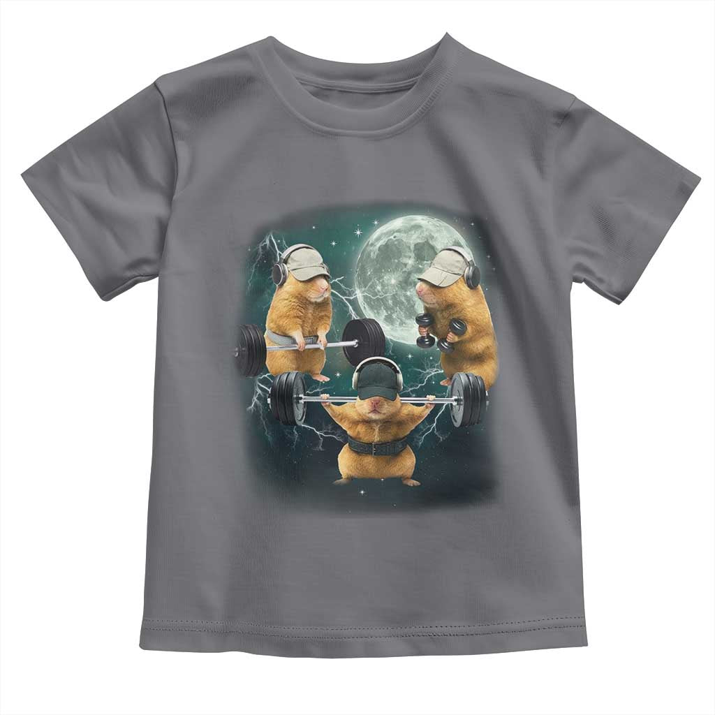 Funny Three Hamster Deadlift Gym Rat Moon Training Weightlifting Meme Toddler T Shirt - Wonder Print Shop