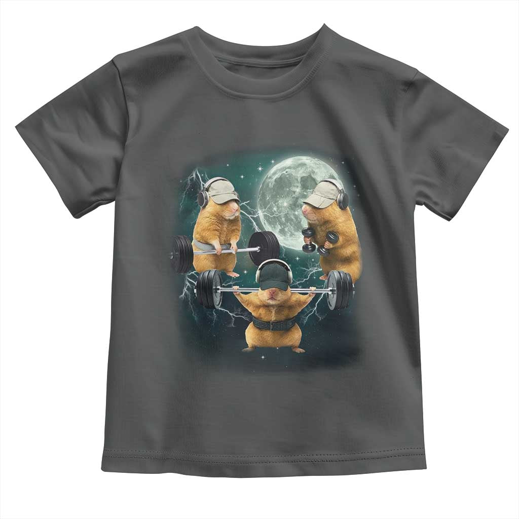 Funny Three Hamster Deadlift Gym Rat Moon Training Weightlifting Meme Toddler T Shirt - Wonder Print Shop