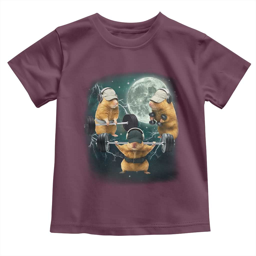 Funny Three Hamster Deadlift Gym Rat Moon Training Weightlifting Meme Toddler T Shirt - Wonder Print Shop
