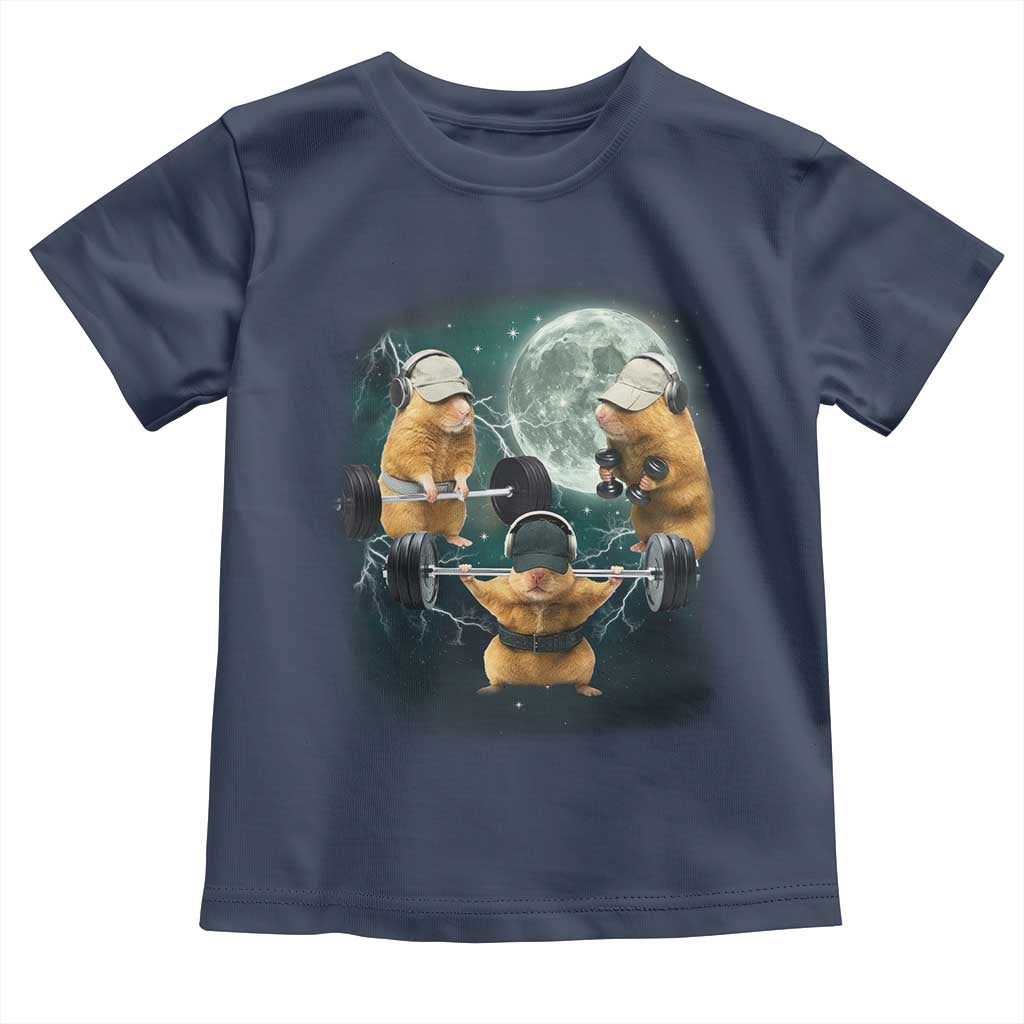 Funny Three Hamster Deadlift Gym Rat Moon Training Weightlifting Meme Toddler T Shirt - Wonder Print Shop