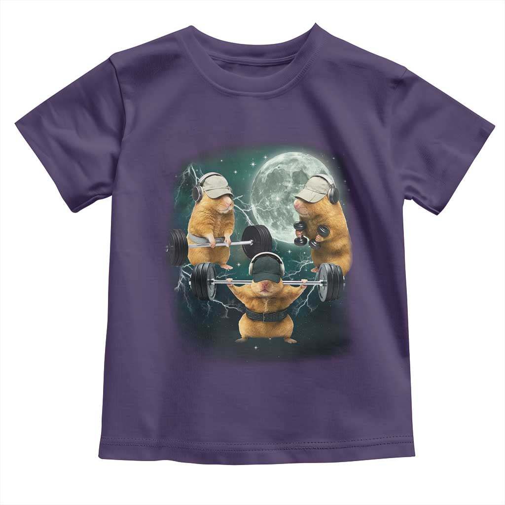 Funny Three Hamster Deadlift Gym Rat Moon Training Weightlifting Meme Toddler T Shirt - Wonder Print Shop