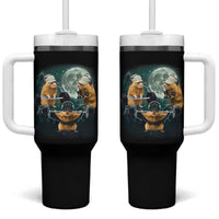 Funny Three Hamster Deadlift Gym Rat Moon Training Weightlifting Meme Tumbler With Handle - Wonder Print Shop