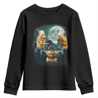 Funny Three Hamster Deadlift Gym Rat Moon Training Weightlifting Meme Youth Sweatshirt - Wonder Print Shop
