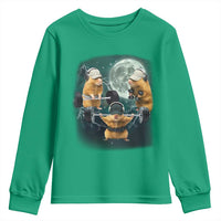 Funny Three Hamster Deadlift Gym Rat Moon Training Weightlifting Meme Youth Sweatshirt - Wonder Print Shop