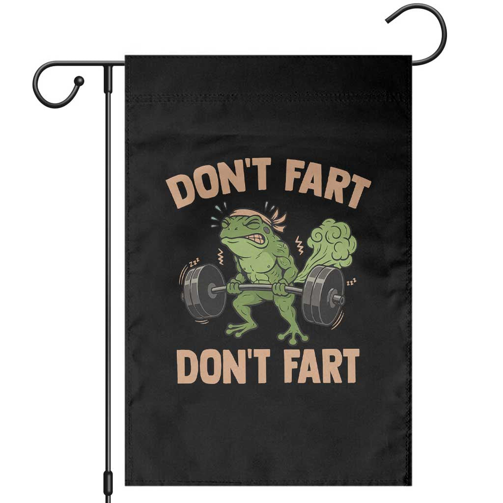 Gym Frog Garden Flag Dont Fart Workout Weights Squat Humor - Wonder Print Shop