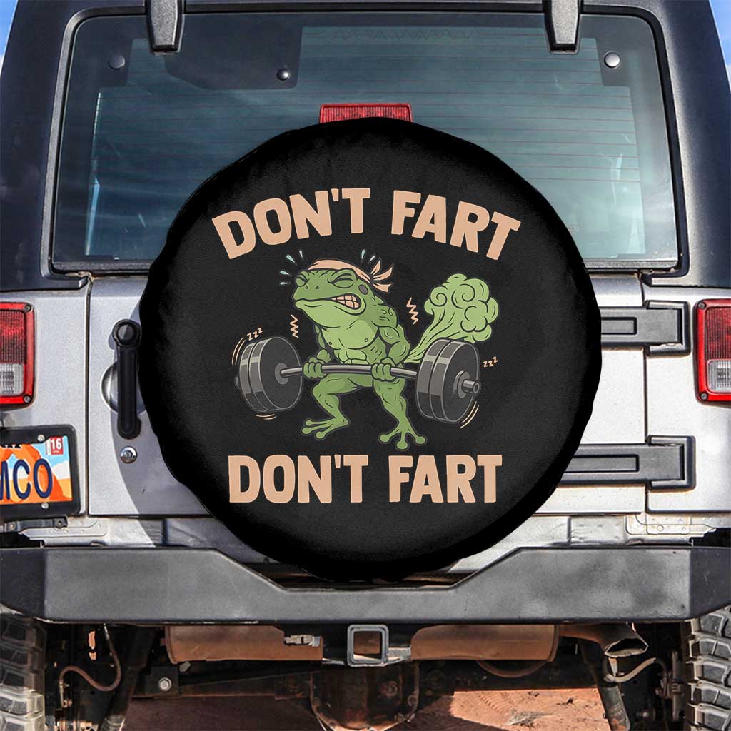 Gym Frog Spare Tire Cover Dont Fart Workout Weights Squat Humor - Wonder Print Shop