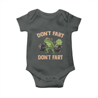 Gym Frog Baby Onesie Dont Fart Workout Weights Squat Humor - Wonder Print Shop