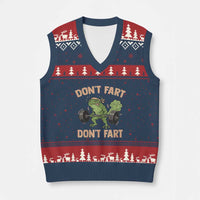 Gym Frog V-Neck Knit Sweater Vest Dont Fart Workout Weights Squat Humor - Wonder Print Shop