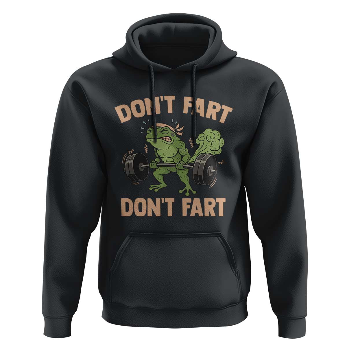 Gym Frog Hoodie Dont Fart Workout Weights Squat Humor - Wonder Print Shop