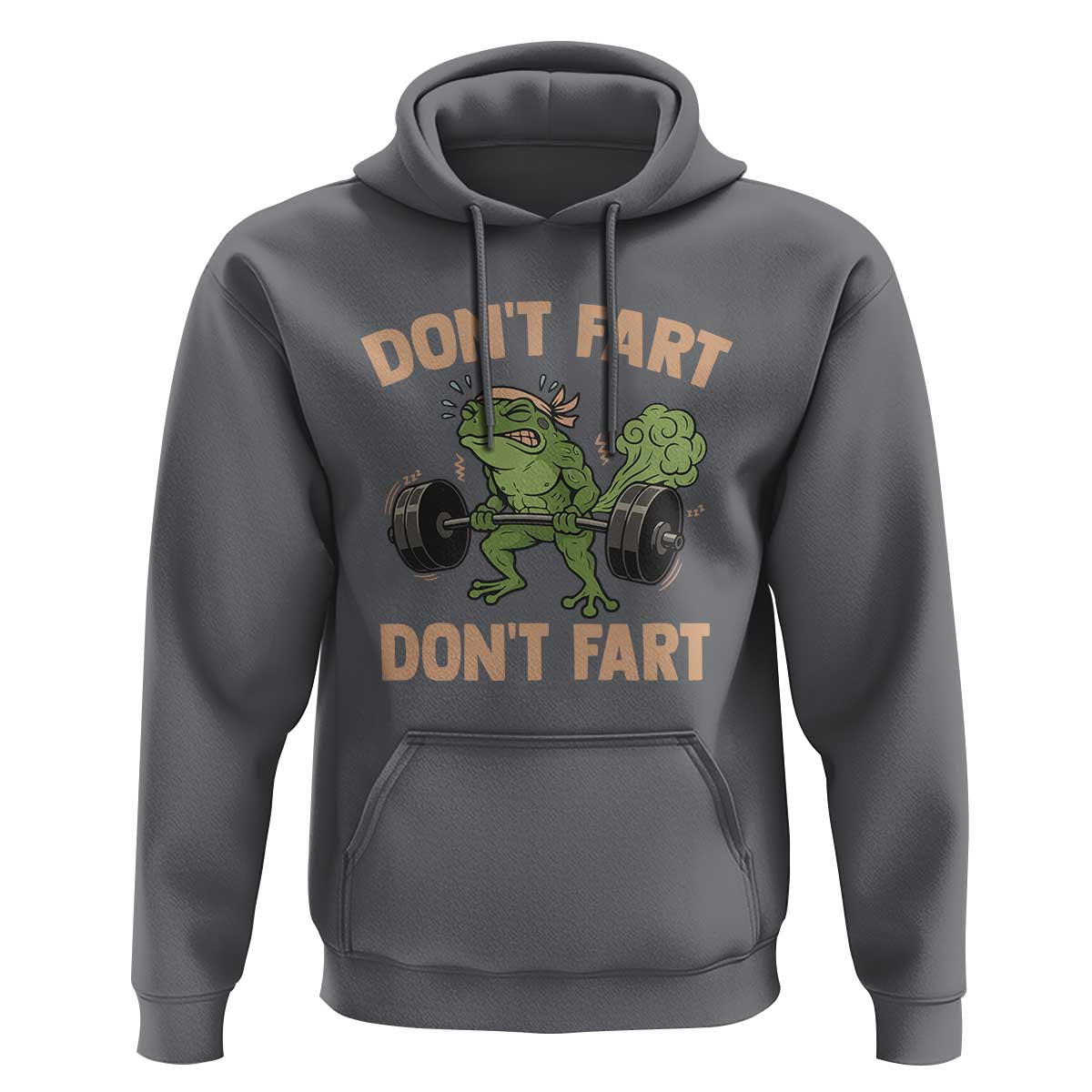 Gym Frog Hoodie Dont Fart Workout Weights Squat Humor - Wonder Print Shop
