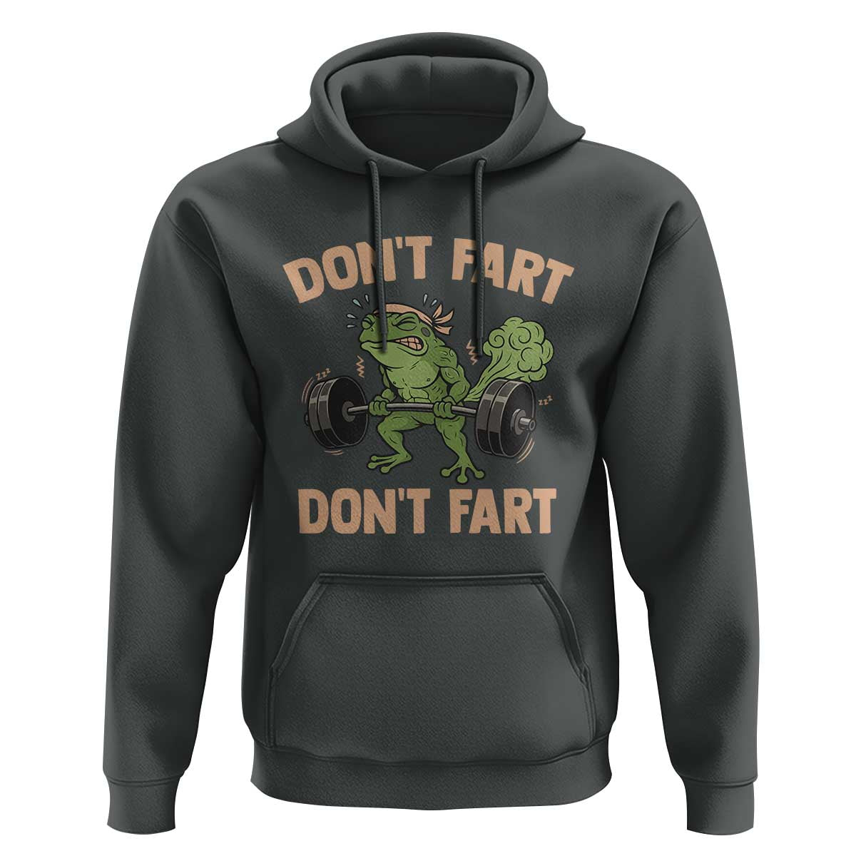 Gym Frog Hoodie Dont Fart Workout Weights Squat Humor - Wonder Print Shop