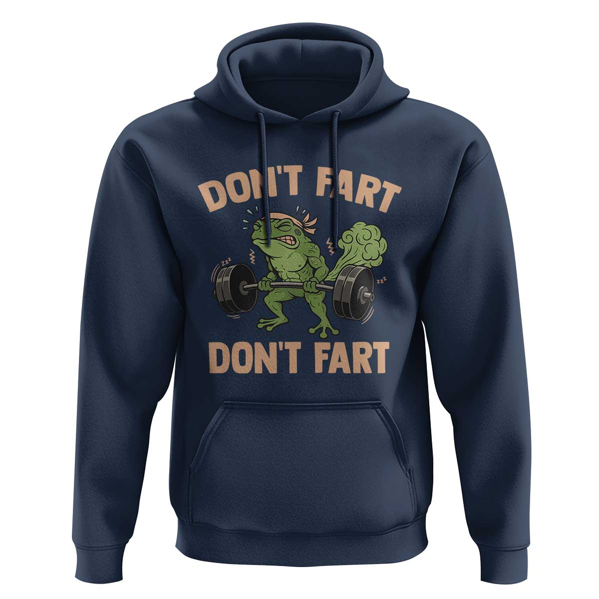 Gym Frog Hoodie Dont Fart Workout Weights Squat Humor - Wonder Print Shop