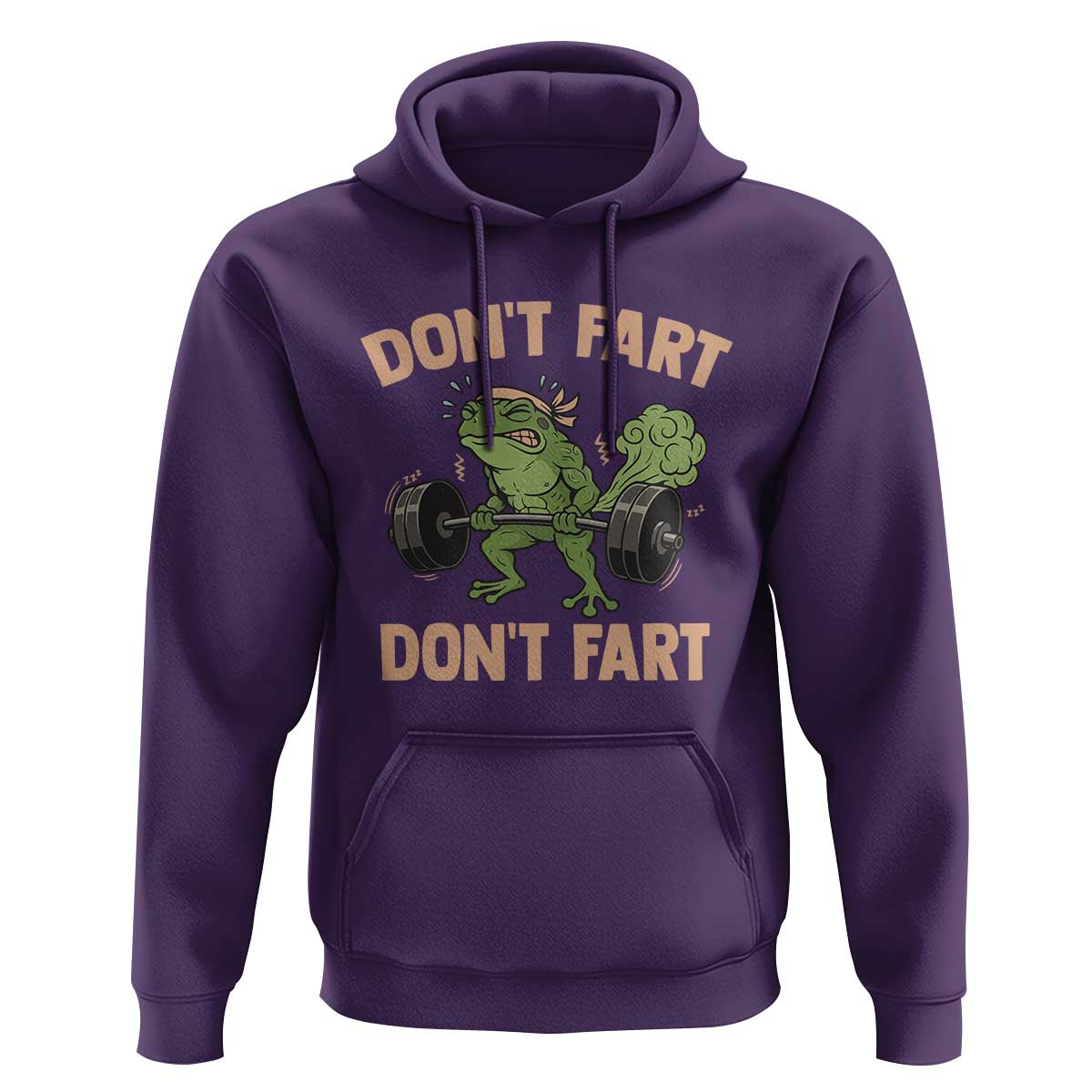 Gym Frog Hoodie Dont Fart Workout Weights Squat Humor - Wonder Print Shop