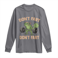 Gym Frog Long Sleeve Shirt Dont Fart Workout Weights Squat Humor - Wonder Print Shop
