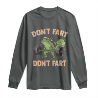 Gym Frog Long Sleeve Shirt Dont Fart Workout Weights Squat Humor - Wonder Print Shop