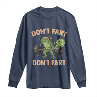 Gym Frog Long Sleeve Shirt Dont Fart Workout Weights Squat Humor - Wonder Print Shop