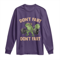 Gym Frog Long Sleeve Shirt Dont Fart Workout Weights Squat Humor - Wonder Print Shop