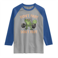 Gym Frog Raglan Shirt Dont Fart Workout Weights Squat Humor - Wonder Print Shop