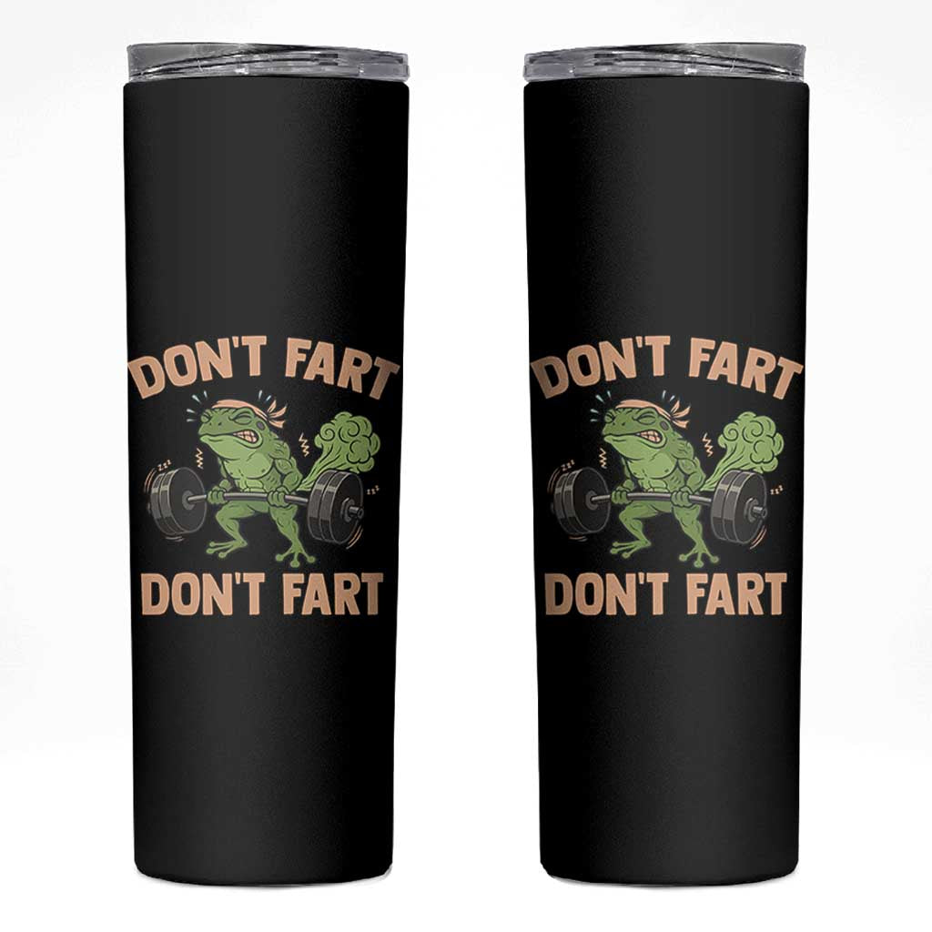 Gym Frog Skinny Tumbler Dont Fart Workout Weights Squat Humor - Wonder Print Shop