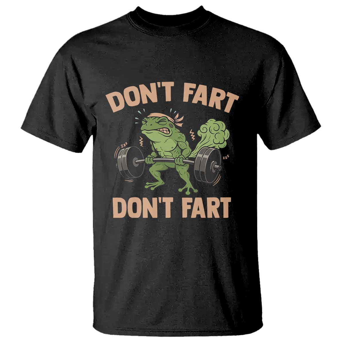 Gym Frog T Shirt Dont Fart Workout Weights Squat Humor - Wonder Print Shop