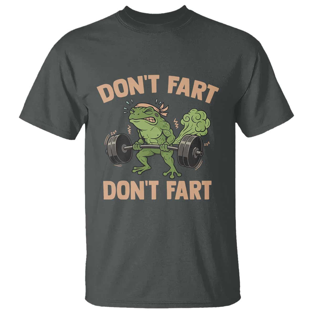 Gym Frog T Shirt Dont Fart Workout Weights Squat Humor - Wonder Print Shop