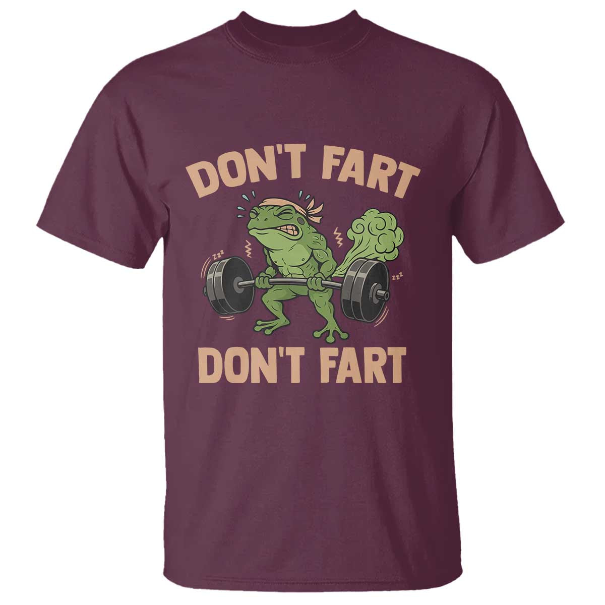Gym Frog T Shirt Dont Fart Workout Weights Squat Humor - Wonder Print Shop