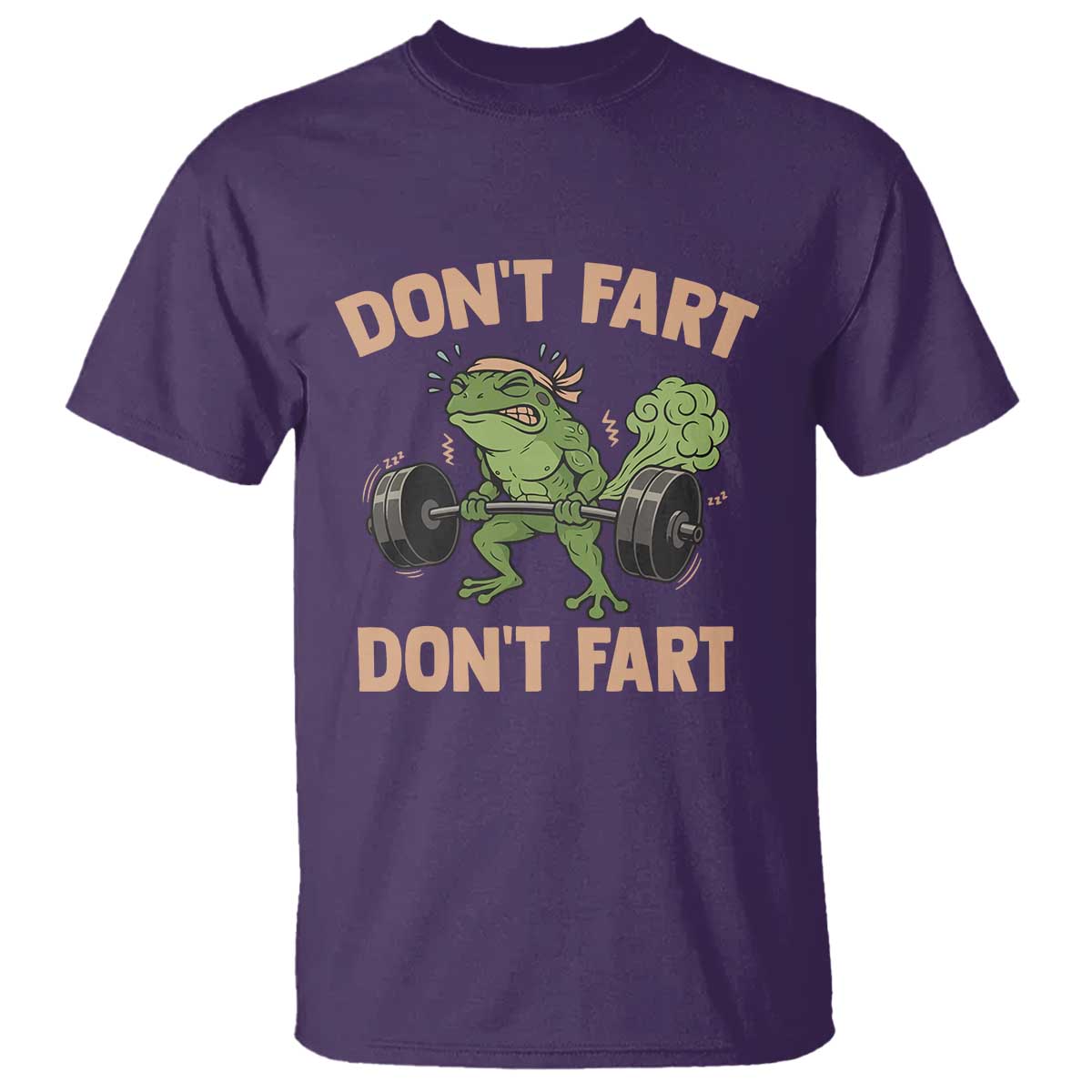 Gym Frog T Shirt Dont Fart Workout Weights Squat Humor - Wonder Print Shop