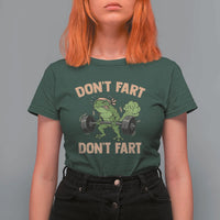 Gym Frog T Shirt For Women Dont Fart Workout Weights Squat Humor - Wonder Print Shop