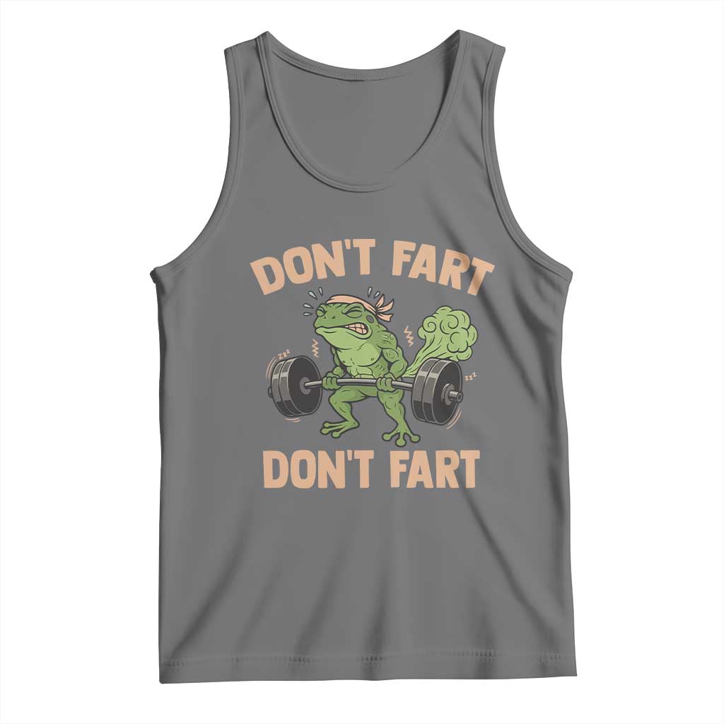 Gym Frog Tank Top Dont Fart Workout Weights Squat Humor - Wonder Print Shop